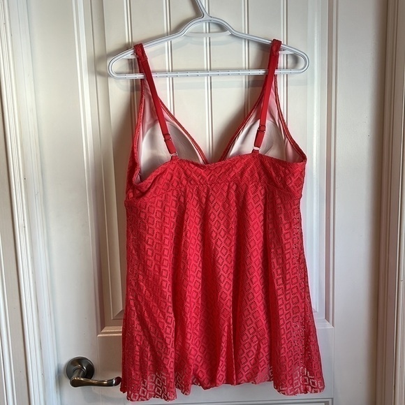 Nwt Coral 16 Swim Solutions flyaway crochet tummy control - Picture 6 of 12